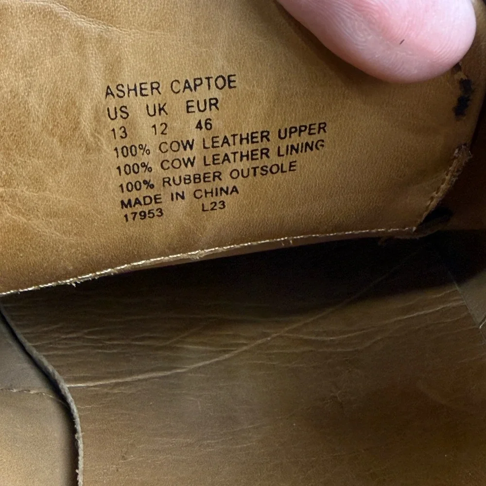 Polo Ralph Lauren Asher Captoe Brown Leather Oxford Dress Shoes Mens 13 Vibram